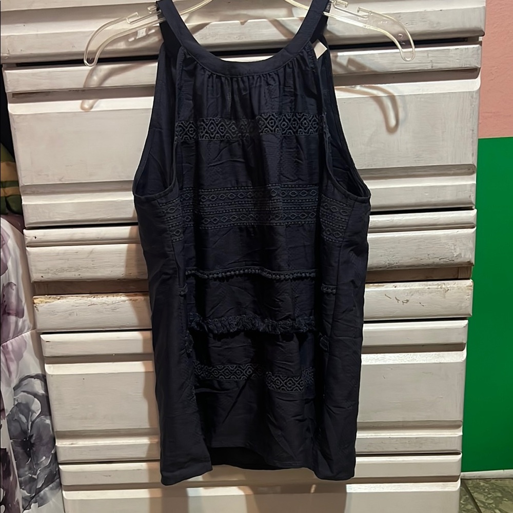 LOFT Navy Sleeveless Blouse